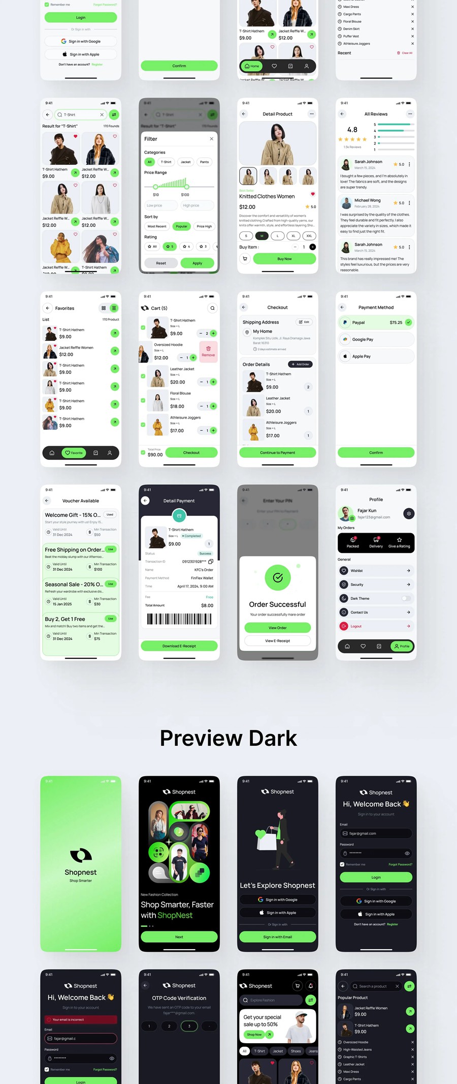 110+屏时尚双配色时装服装电商商城购物APP UI界面设计Figma模板套件素材 Shopnest – Ecommerce Mobile App UI Kit APP UI 第7张-素材湾丨精选海外优质设计素材资源 110+屏时尚双配色时装服装电商商城购物APP UI界面设计Figma模板套件素材 Shopnest – Ecommerce Mobile App UI Kit APP UI sucaiwan.com