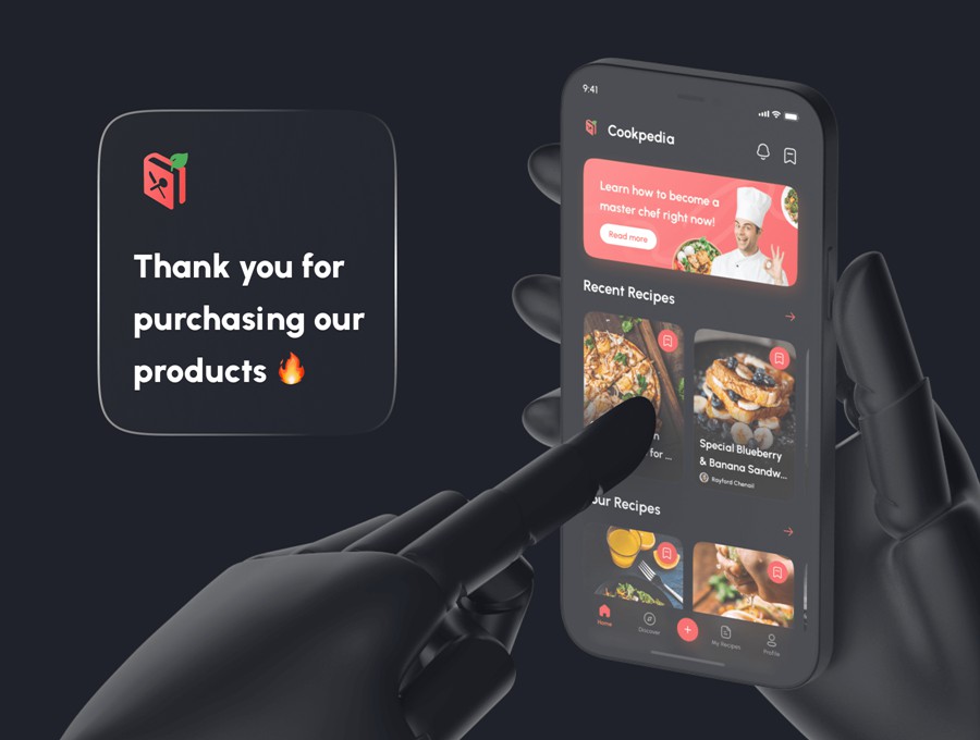 120+屏双配色食谱美食食物烹饪教学软件APP UI界面设计Figma模板套件 Cookpedia – Food Recipe App UI Kit APP UI sucaiwan.com