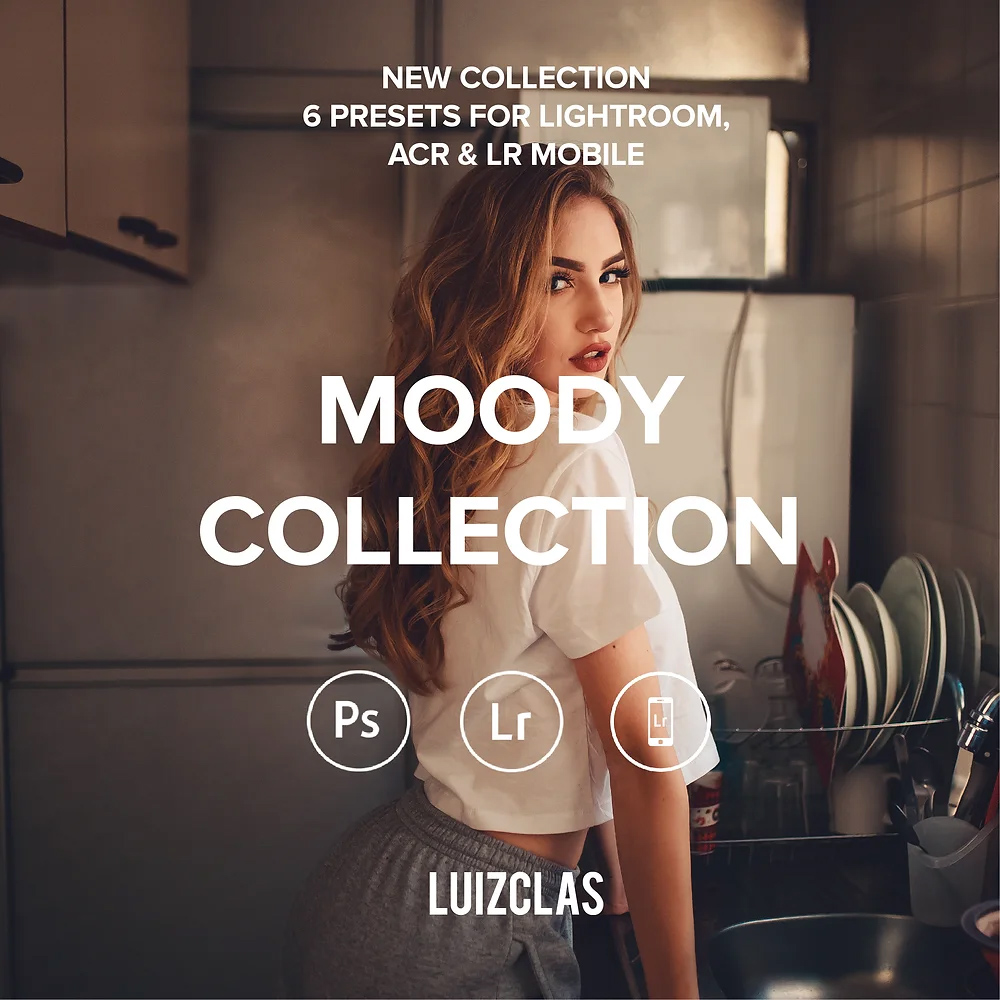 复古电影风格明亮亮度曝光人物肖像摄影照片调色Lightroom预设 LUIZCLAS – MOODY COLLECTION 插件预设 sucaiwan.com