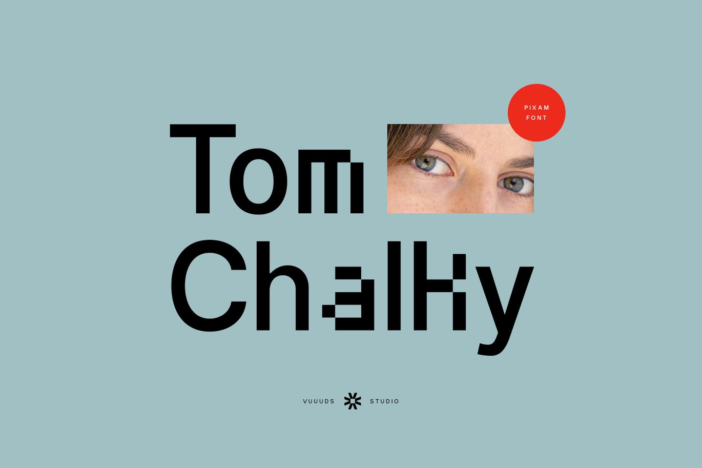 赛博朋克小众像素风错位几何效果实验性PSAI英文字体安装包 Pixam Font 设计素材 sucaiwan.com