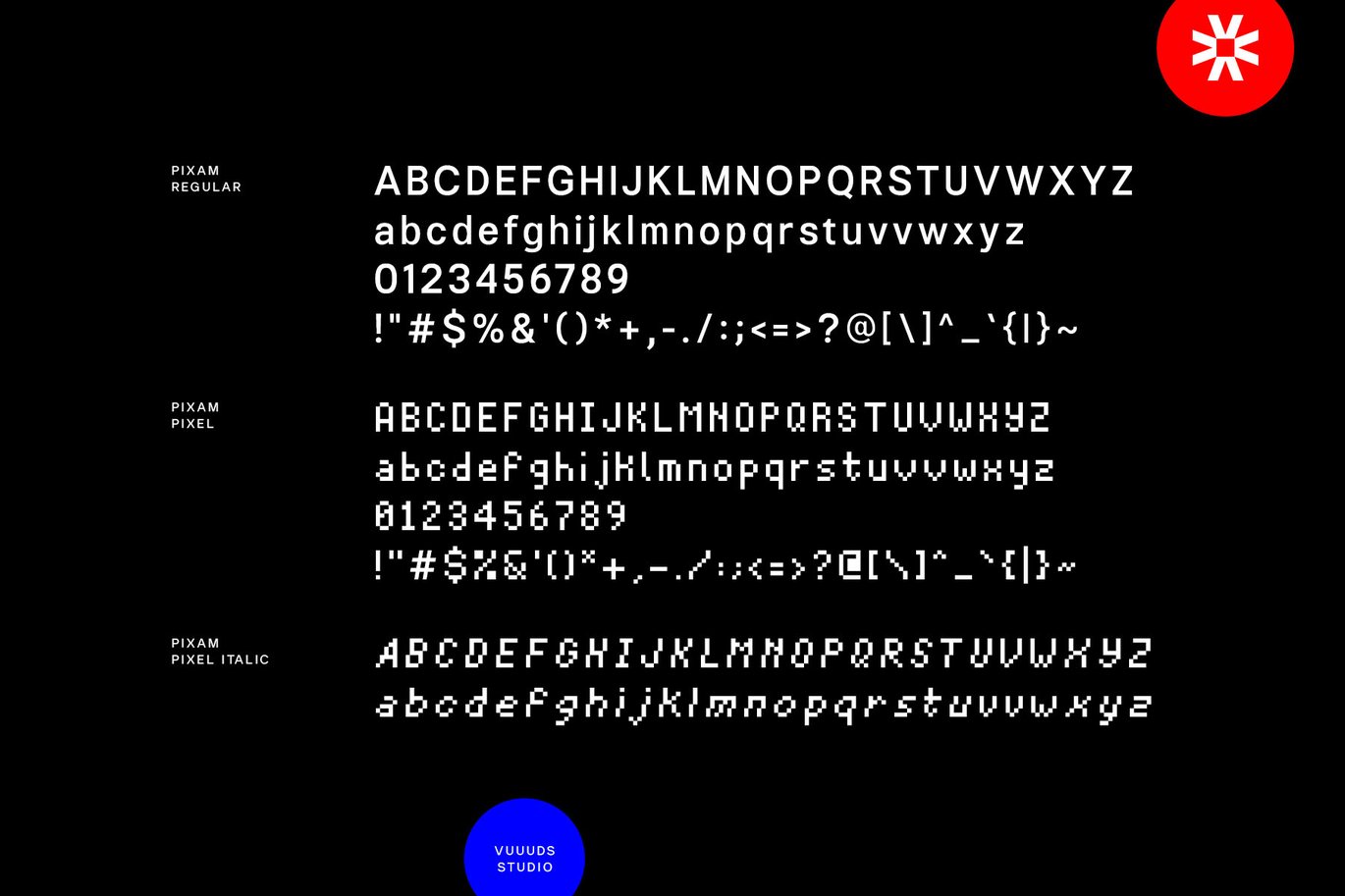 赛博朋克小众像素风错位几何效果实验性PSAI英文字体安装包 Pixam Font 设计素材 sucaiwan.com
