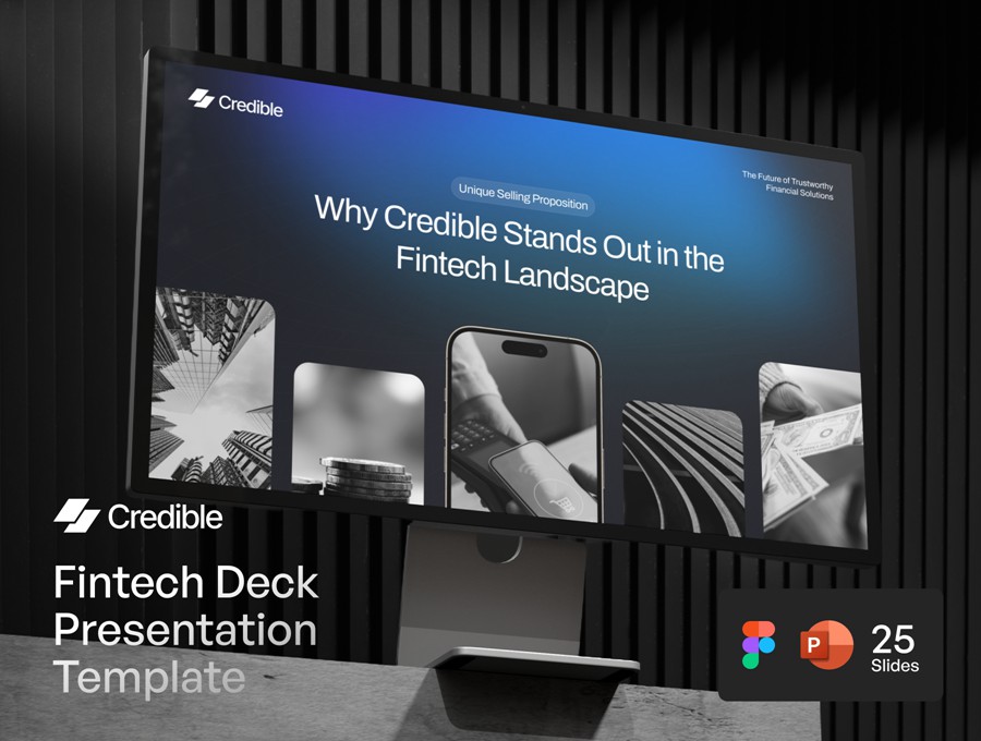 25页极简创意金融科技品牌宣传提案演示文稿幻灯片设计PPT/Figma模板素材 Credible – Fintech Deck Presentation 幻灯图表 第1张-素材湾丨精选海外优质设计素材资源 25页极简创意金融科技品牌宣传提案演示文稿幻灯片设计PPT/Figma模板素材 Credible – Fintech Deck Presentation 幻灯图表 sucaiwan.com