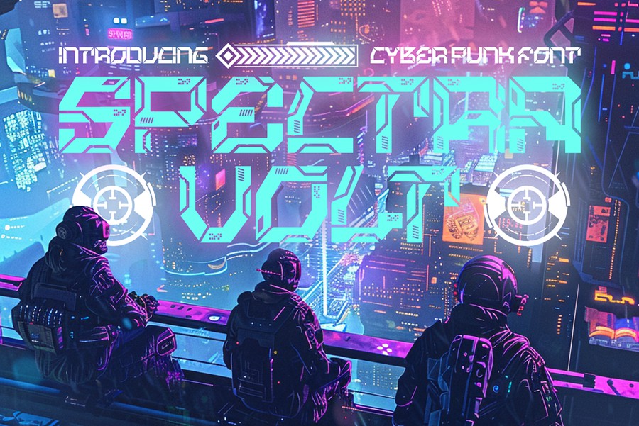 未来科幻赛博朋克杂志海报徽标设计装饰英文字体安装包 Spectra Volt – Cyberpunk Font 设计素材 第1张-素材湾丨精选海外优质设计素材资源 未来科幻赛博朋克杂志海报徽标设计装饰英文字体安装包 Spectra Volt – Cyberpunk Font 设计素材 sucaiwan.com