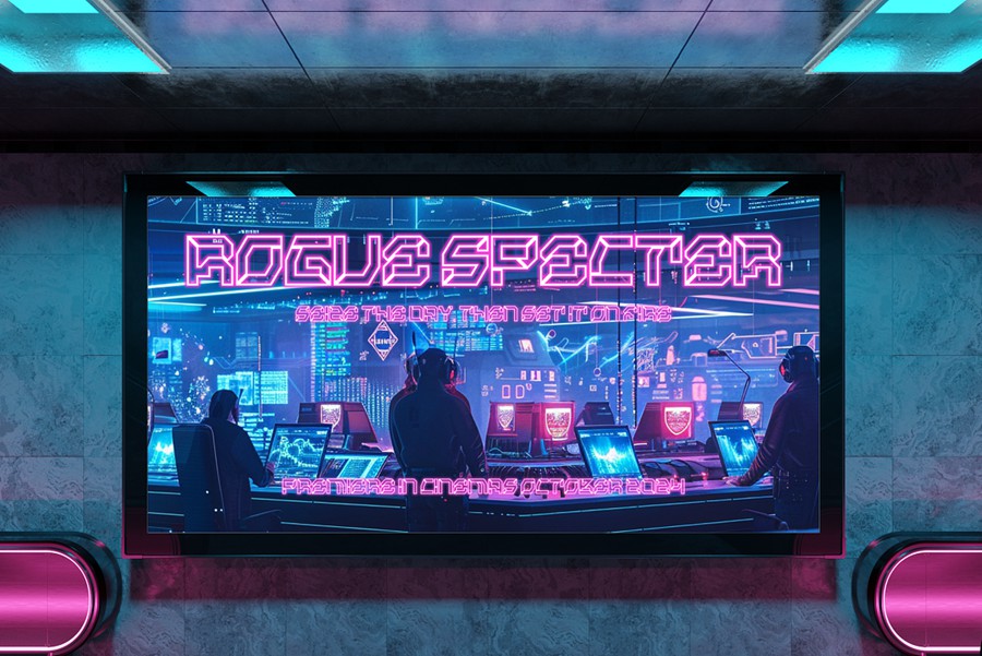 未来科幻赛博朋克杂志海报徽标设计装饰英文字体安装包 Spectra Volt – Cyberpunk Font 设计素材 第5张-素材湾丨精选海外优质设计素材资源 未来科幻赛博朋克杂志海报徽标设计装饰英文字体安装包 Spectra Volt – Cyberpunk Font 设计素材 sucaiwan.com