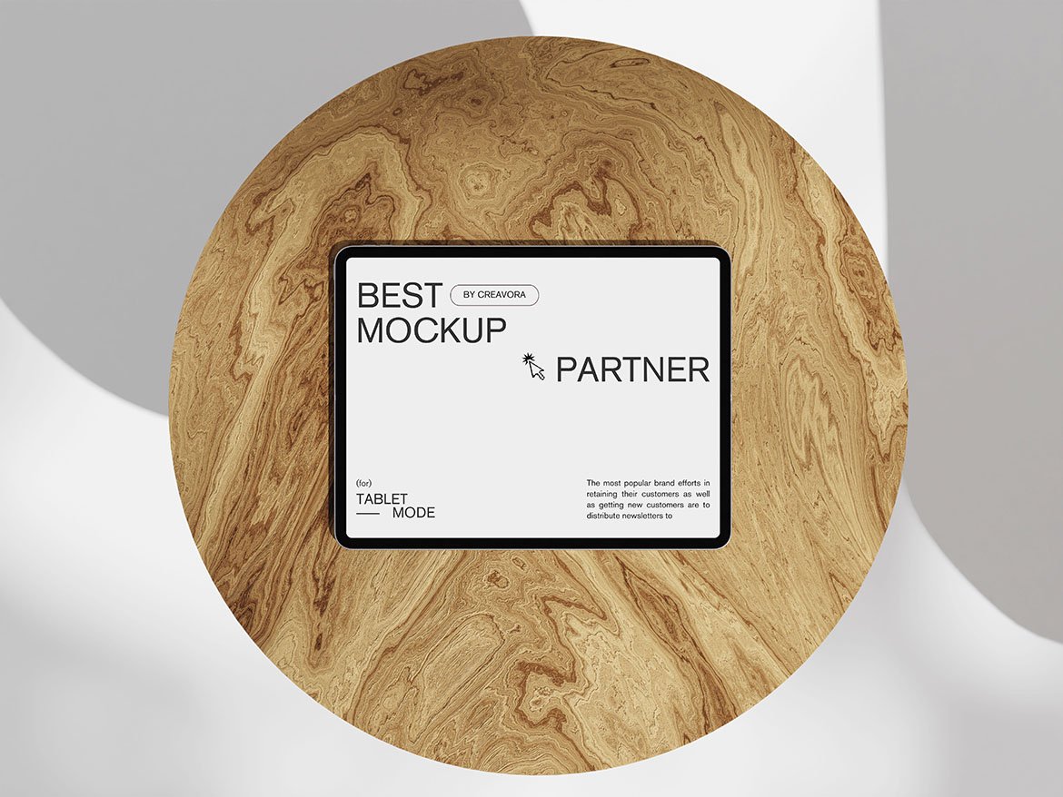 木桌背景UI设计苹果iPhone手机iPad平板MacBook电脑展示贴图PSD样机模板 Device On Wood Table Mockups 样机素材 sucaiwan.com