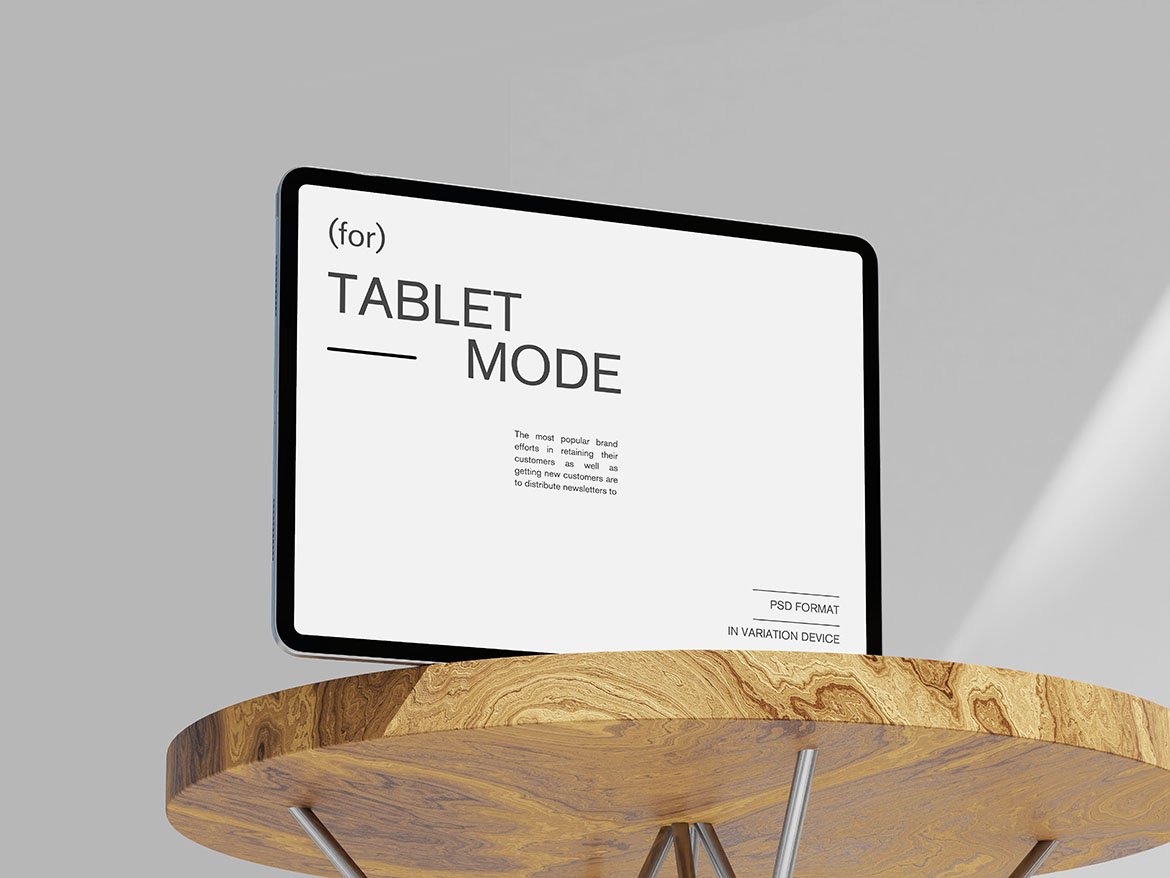 木桌背景UI设计苹果iPhone手机iPad平板MacBook电脑展示贴图PSD样机模板 Device On Wood Table Mockups 样机素材 sucaiwan.com