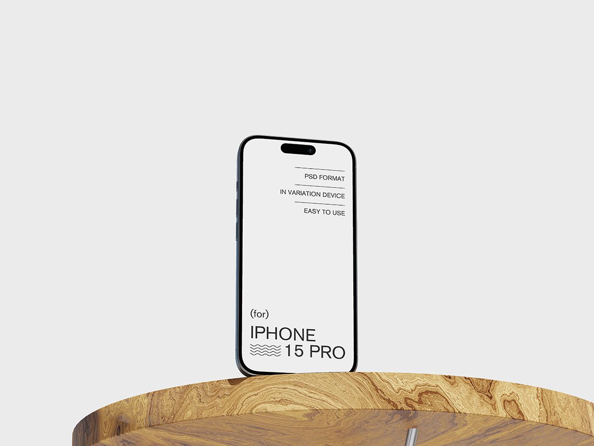 木桌背景UI设计苹果iPhone手机iPad平板MacBook电脑展示贴图PSD样机模板 Device On Wood Table Mockups 样机素材 sucaiwan.com
