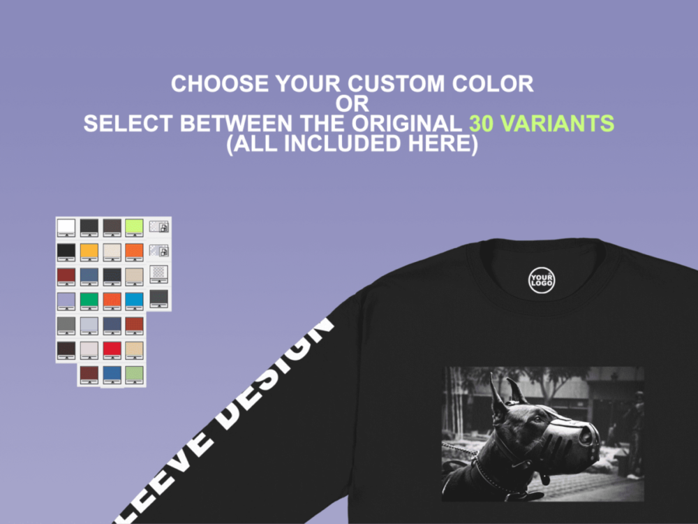 潮流圆领超大卫衣上衣印花图案设计展示效果图PSD样机模板素材 Gildan 2400&5400 Mockup 样机素材 sucaiwan.com