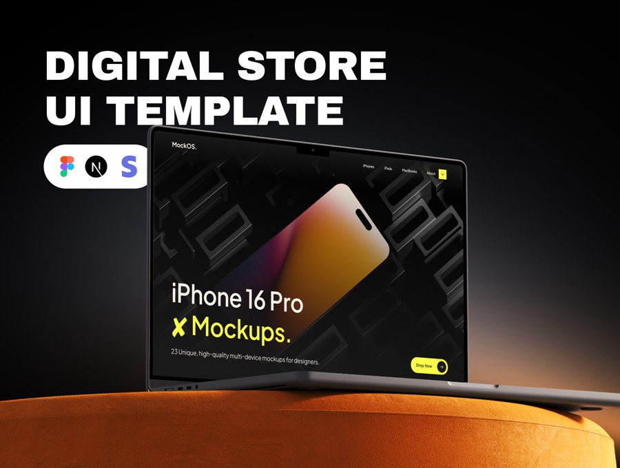 暗黑系响应式电子商务商城产品销售在线购物网站WEB UI界面设计Figma模板+源码素材 MockOS – Digital Store UI Template APP UI 第1张-素材湾丨精选海外优质设计素材资源 暗黑系响应式电子商务商城产品销售在线购物网站WEB UI界面设计Figma模板+源码素材 MockOS – Digital Store UI Template APP UI sucaiwan.com