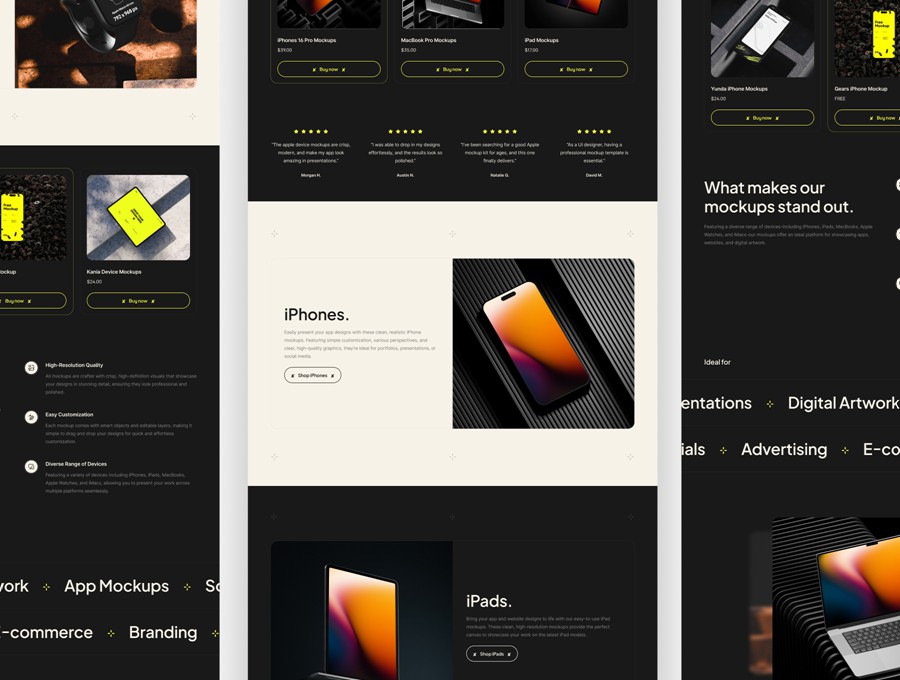 暗黑系响应式电子商务商城产品销售在线购物网站WEB UI界面设计Figma模板+源码素材 MockOS – Digital Store UI Template APP UI 第4张-素材湾丨精选海外优质设计素材资源 暗黑系响应式电子商务商城产品销售在线购物网站WEB UI界面设计Figma模板+源码素材 MockOS – Digital Store UI Template APP UI sucaiwan.com