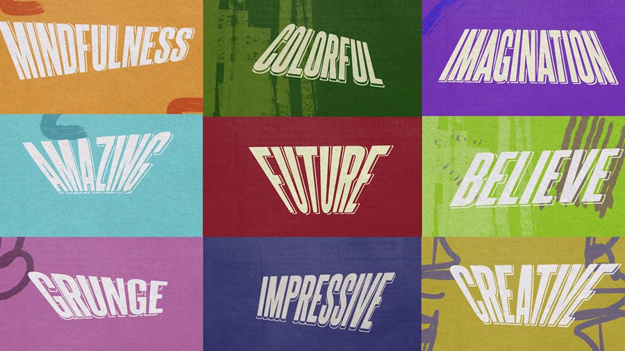 AE模板：大胆邋遢仿旧风格化垃圾摇滚风格粗体排版电影标题动画 Grunge Titles Pack , sucaiwan.com