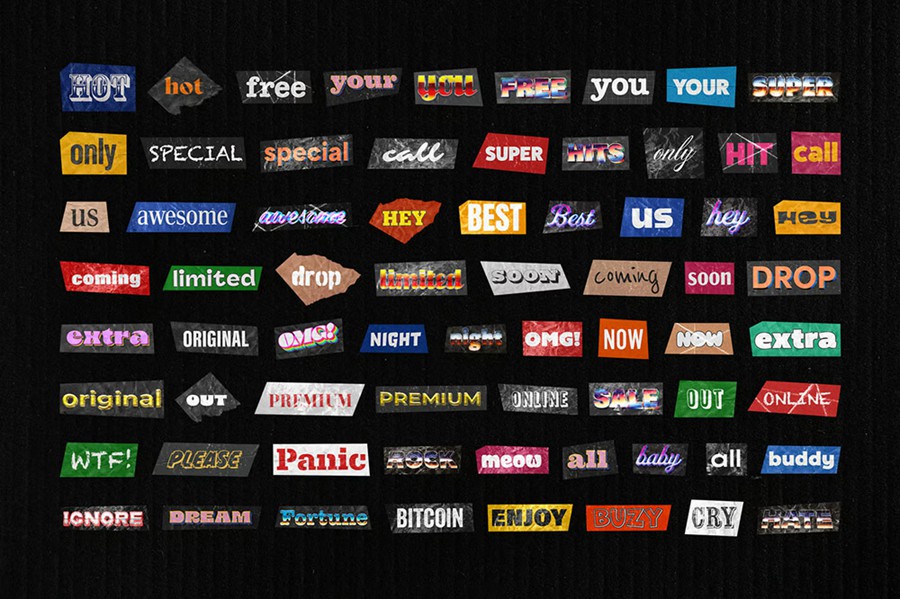 150款复古文字英文标语手账贴纸拼贴艺术平面影视PNG免扣元素 Words Collage Elements 图片素材 第4张-素材湾丨精选海外优质设计素材资源 150款复古文字英文标语手账贴纸拼贴艺术平面影视PNG免扣元素 Words Collage Elements 图片素材 sucaiwan.com