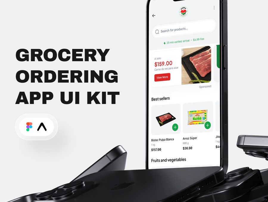 简杂货食品美食订购购买超市软件APP UI界面设计Figma模板+代码 Bites – Food Ordering App UI Kit APP UI 第2张-素材湾丨精选海外优质设计素材资源 简杂货食品美食订购购买超市软件APP UI界面设计Figma模板+代码 Bites – Food Ordering App UI Kit APP UI sucaiwan.com