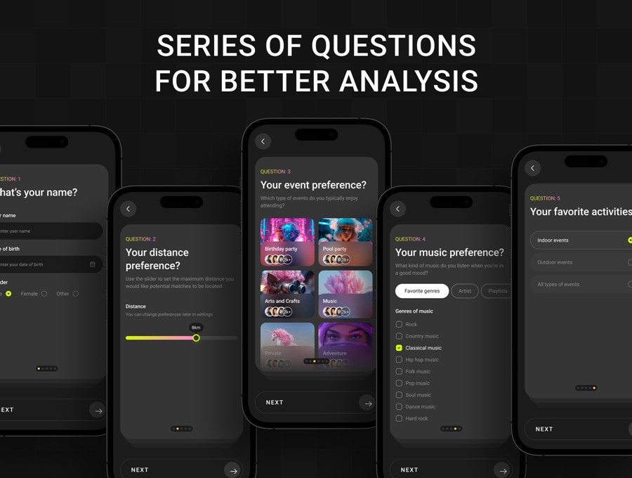 70+屏暗黑系活动音乐电影票AI智能预订购买APP UI界面设计Figma模板套件 Eventoo- The AI-Powered Event Booking App UI Kit APP UI sucaiwan.com