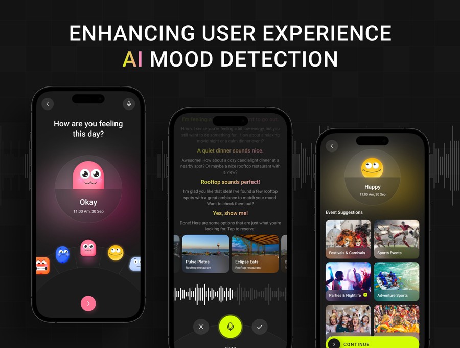 70+屏暗黑系活动音乐电影票AI智能预订购买APP UI界面设计Figma模板套件 Eventoo- The AI-Powered Event Booking App UI Kit APP UI sucaiwan.com