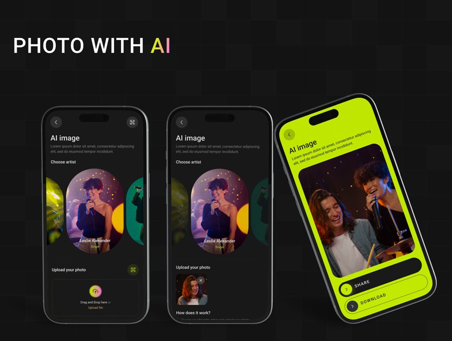 70+屏暗黑系活动音乐电影票AI智能预订购买APP UI界面设计Figma模板套件 Eventoo- The AI-Powered Event Booking App UI Kit APP UI sucaiwan.com