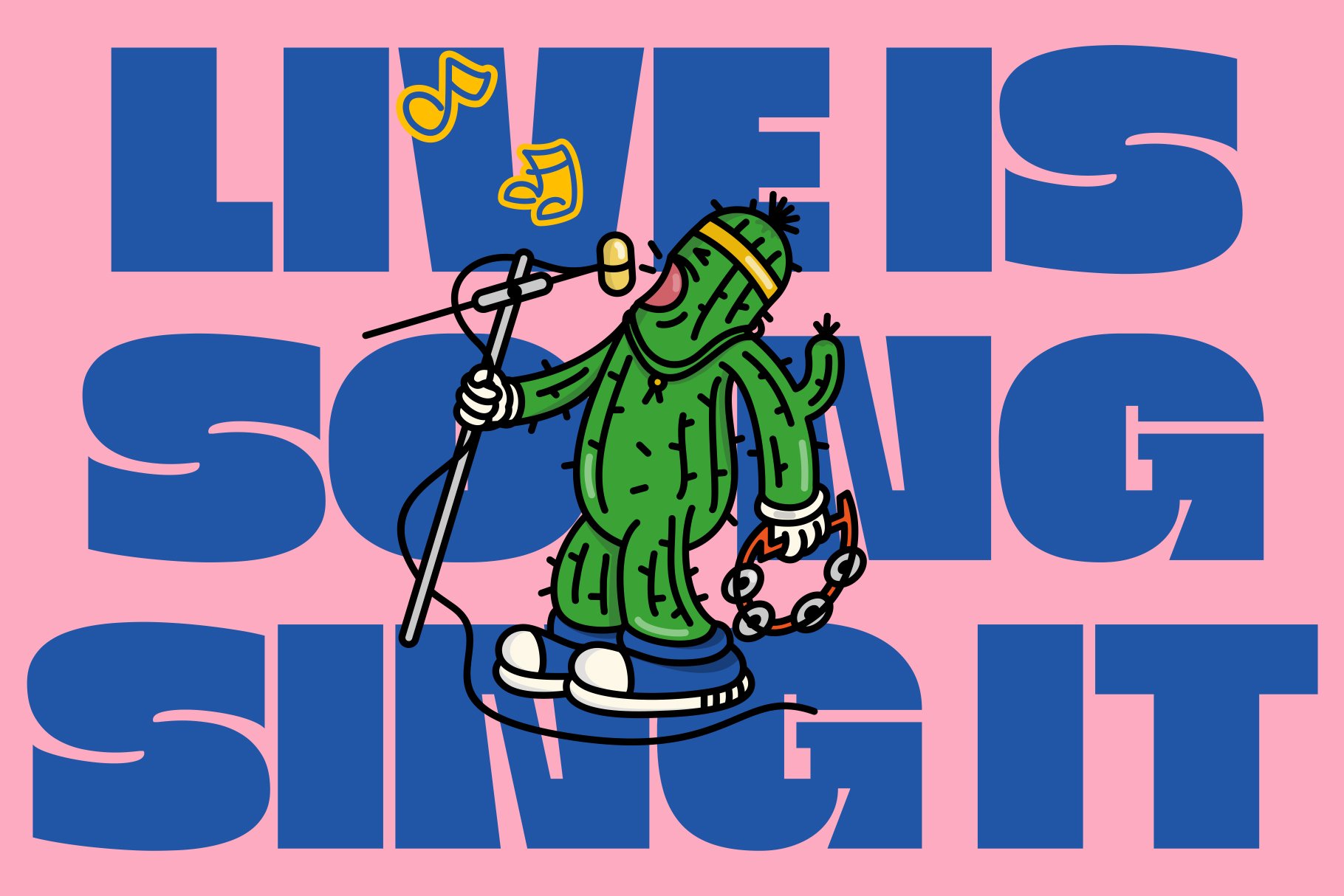 乐趣、欢快、多彩现代潮流时尚海报设计精品无衬线字体 + AI矢量贴纸插画 Slack 01 | Cheerful Sans Serif Font , 第4张-素材湾丨精选海外优质设计素材资源 乐趣、欢快、多彩现代潮流时尚海报设计精品无衬线字体 + AI矢量贴纸插画 Slack 01 | Cheerful Sans Serif Font , sucaiwan.com