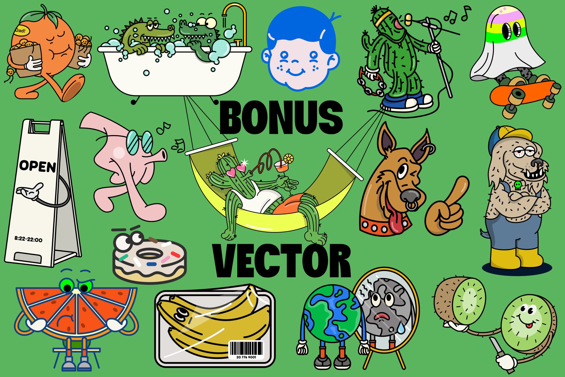 乐趣、欢快、多彩现代潮流时尚海报设计精品无衬线字体 + AI矢量贴纸插画 Slack 01 | Cheerful Sans Serif Font , 第11张-素材湾丨精选海外优质设计素材资源 乐趣、欢快、多彩现代潮流时尚海报设计精品无衬线字体 + AI矢量贴纸插画 Slack 01 | Cheerful Sans Serif Font , sucaiwan.com