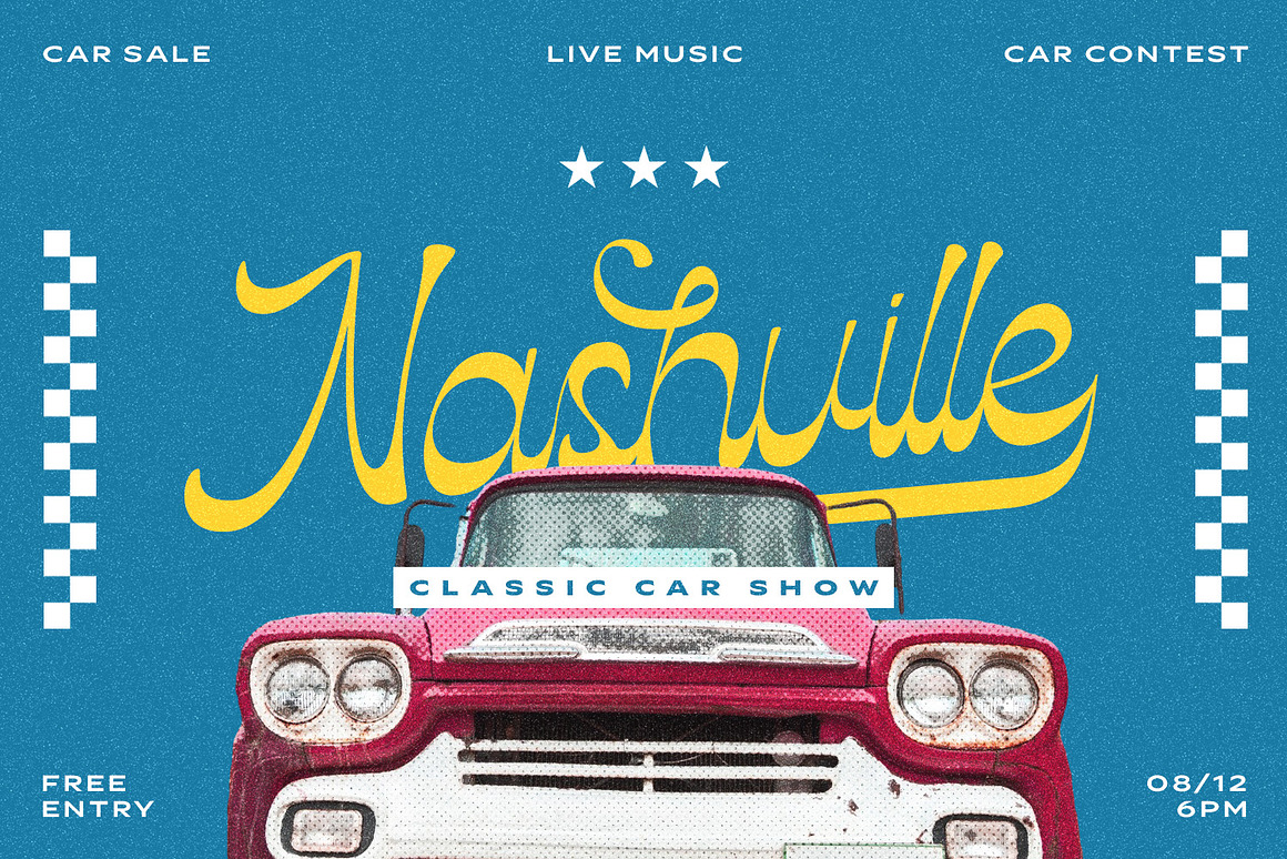 复古优雅包装邀请函徽标设计手写英文字体安装包 Hc Fadella Retro Script 设计素材 sucaiwan.com