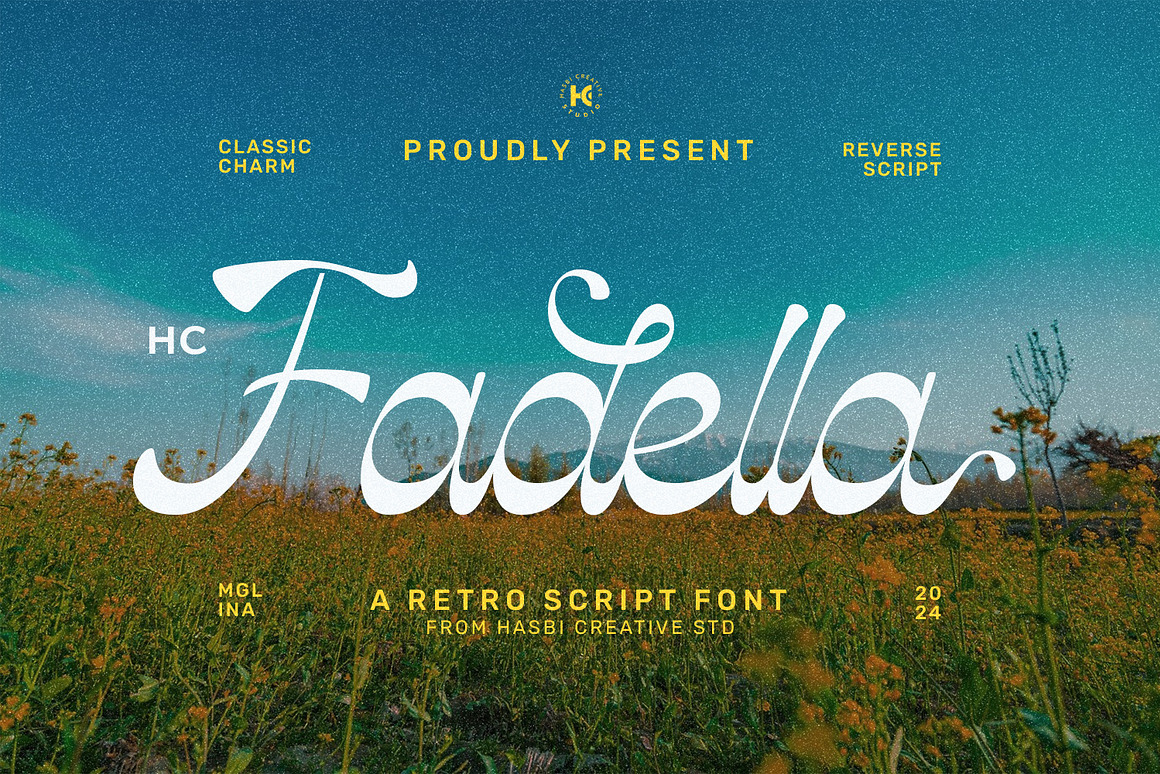 复古优雅包装邀请函徽标设计手写英文字体安装包 Hc Fadella Retro Script 设计素材 sucaiwan.com