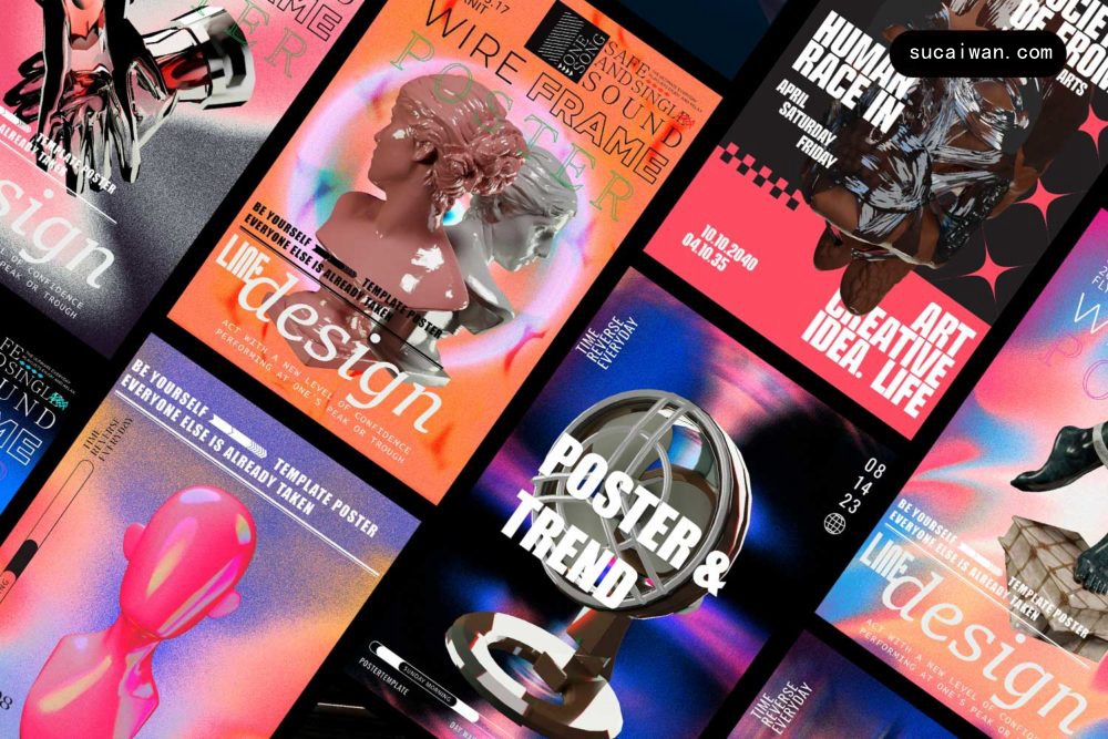 16款欧美赛博朋克风音乐艺术展会酸性小众视觉海报宣传单页设计PS/AI模板素材 Acid City Street Poster Template 图片素材 第1张-素材湾丨精选海外优质设计素材资源 16款欧美赛博朋克风音乐艺术展会酸性小众视觉海报宣传单页设计PS/AI模板素材 Acid City Street Poster Template 图片素材 sucaiwan.com