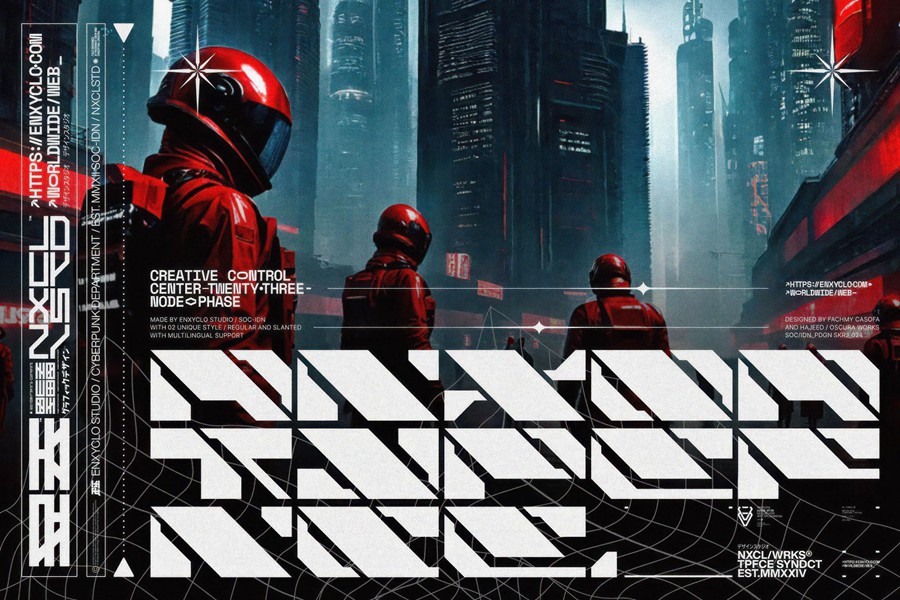 英文字体:复古Y2K赛博朋克风潮流粗体倾斜斜体先锋字体包 NCL Raxor — Futuristic Cyberpunk Font , 第1张-素材湾丨精选海外优质设计素材资源 英文字体:复古Y2K赛博朋克风潮流粗体倾斜斜体先锋字体包 NCL Raxor — Futuristic Cyberpunk Font , sucaiwan.com