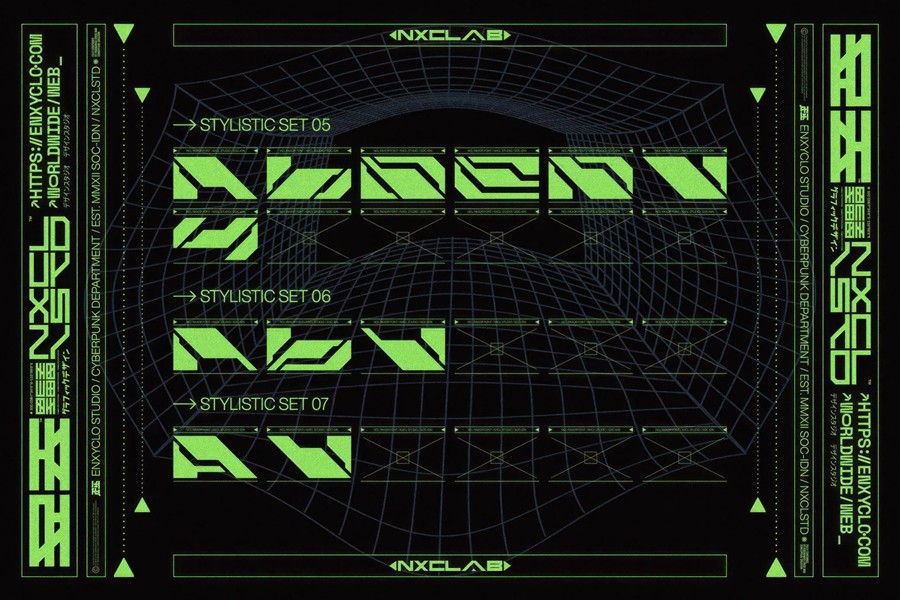 英文字体:复古Y2K赛博朋克风潮流粗体倾斜斜体先锋字体包 NCL Raxor — Futuristic Cyberpunk Font , 第16张-素材湾丨精选海外优质设计素材资源 英文字体:复古Y2K赛博朋克风潮流粗体倾斜斜体先锋字体包 NCL Raxor — Futuristic Cyberpunk Font , sucaiwan.com