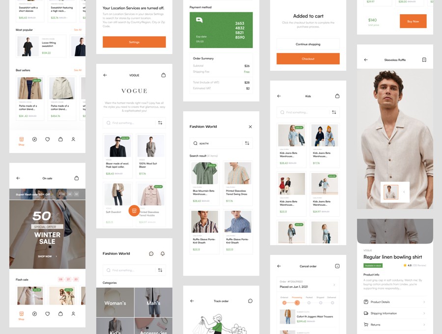 300+屏双配色在线购物电子商务商城APP应用程序UI界面设计Figma模板套件 Easy Shop E-commerce UI kit APP UI 第6张-素材湾丨精选海外优质设计素材资源 300+屏双配色在线购物电子商务商城APP应用程序UI界面设计Figma模板套件 Easy Shop E-commerce UI kit APP UI sucaiwan.com