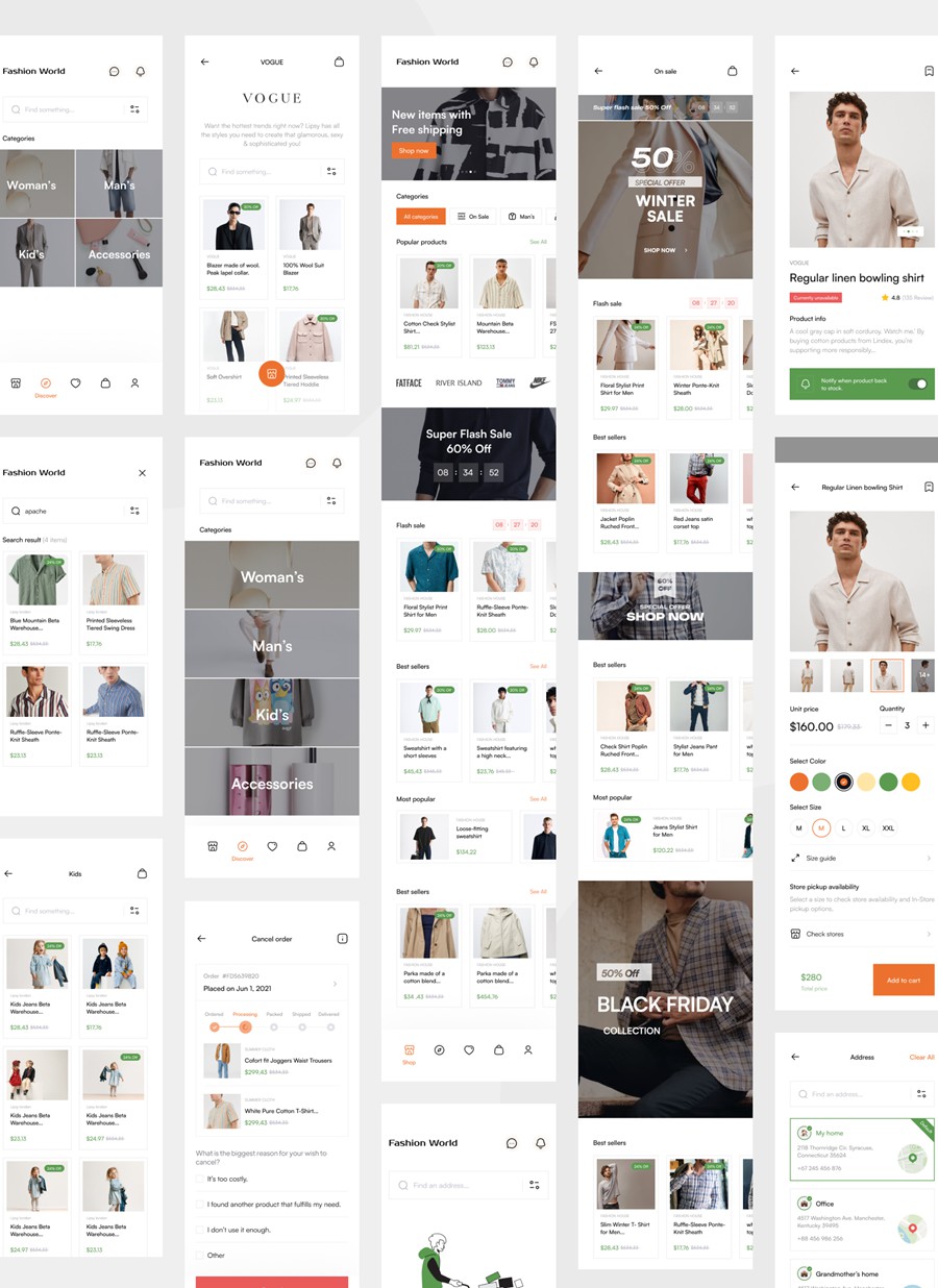 300+屏双配色在线购物电子商务商城APP应用程序UI界面设计Figma模板套件 Easy Shop E-commerce UI kit APP UI 第8张-素材湾丨精选海外优质设计素材资源 300+屏双配色在线购物电子商务商城APP应用程序UI界面设计Figma模板套件 Easy Shop E-commerce UI kit APP UI sucaiwan.com