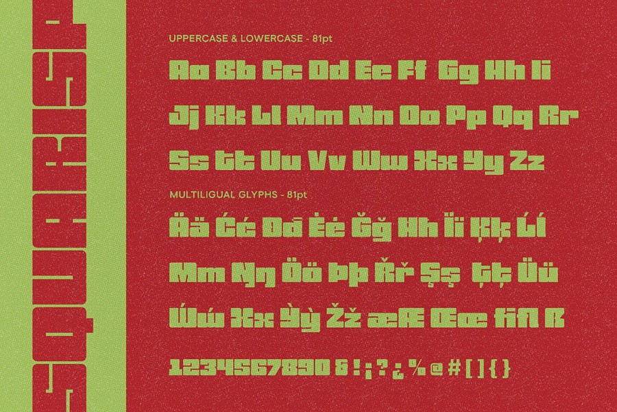 现代时尚杂志包装电影游戏设计无衬线英文字体安装包 Squarisp 设计素材 sucaiwan.com