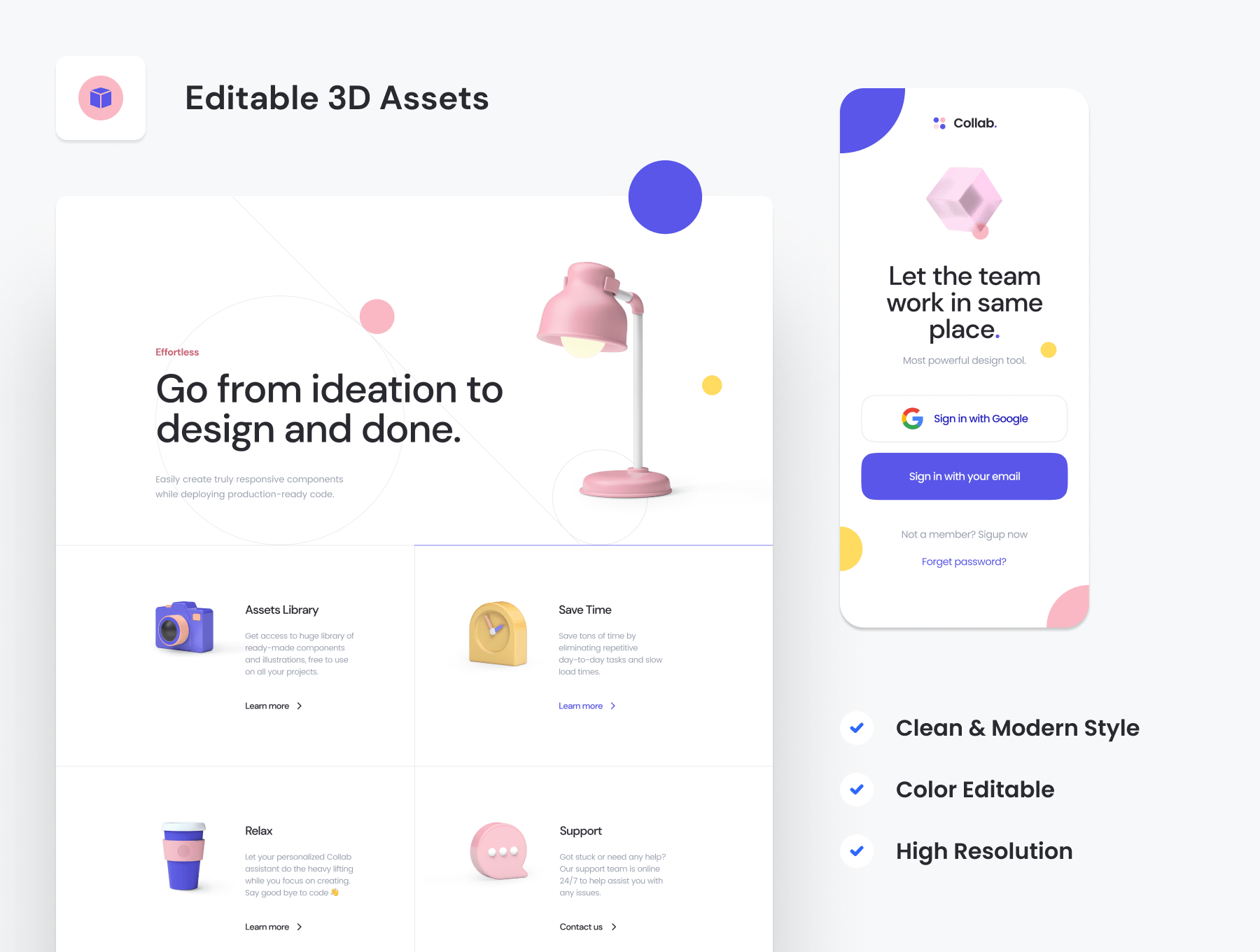 时尚响应式网站登录页面WEB UI设计Figma模板+源码Html素材 Collab — Landing Page Kit APP UI 第6张-素材湾丨精选海外优质设计素材资源 时尚响应式网站登录页面WEB UI设计Figma模板+源码Html素材 Collab — Landing Page Kit APP UI sucaiwan.com