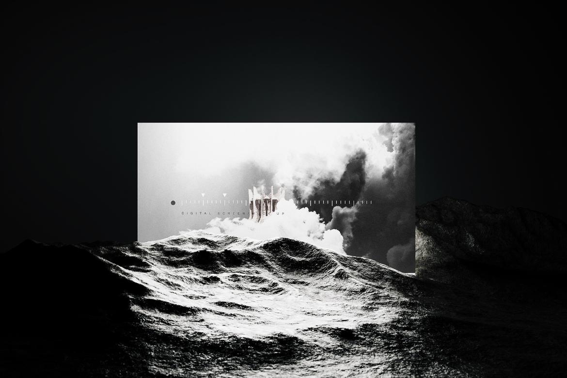 5款暗黑系音乐艺术展会广告牌海报设计PS贴图样机模板素材 Digital Screen Advertising Mockup 2 样机素材 sucaiwan.com