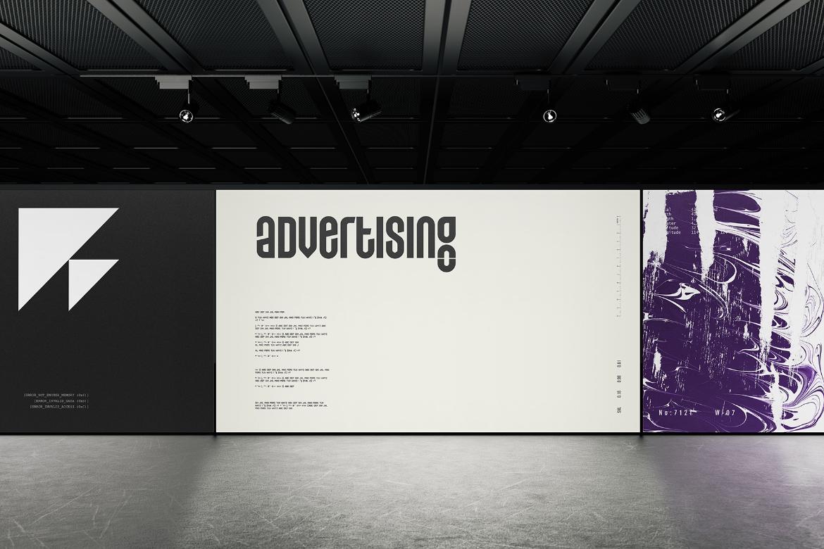 5款暗黑系音乐艺术展会广告牌海报设计PS贴图样机模板素材 Digital Screen Advertising Mockup 2 样机素材 sucaiwan.com