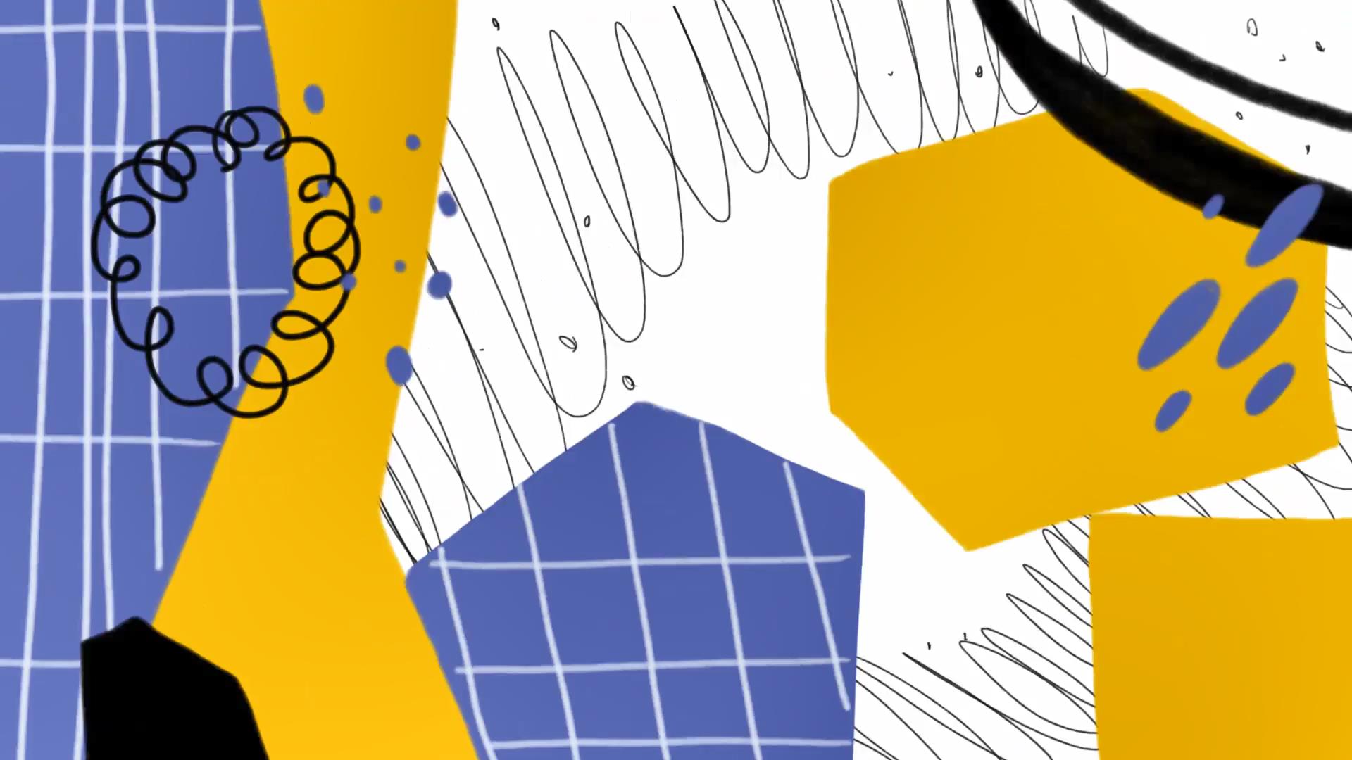 AE模板：创意趣味抽象手绘线条几何元素动画转场过渡 , sucaiwan.com