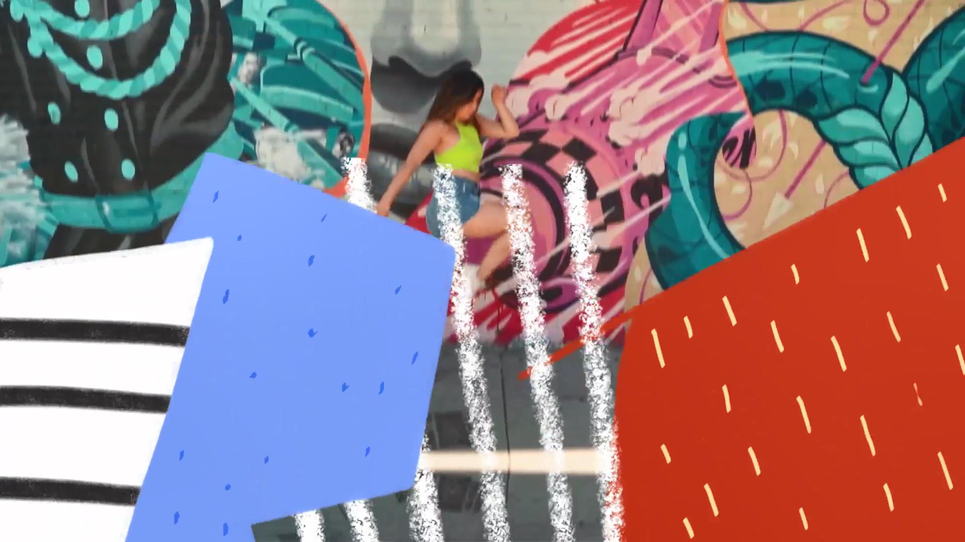 AE模板：创意趣味抽象手绘线条几何元素动画转场过渡 , sucaiwan.com