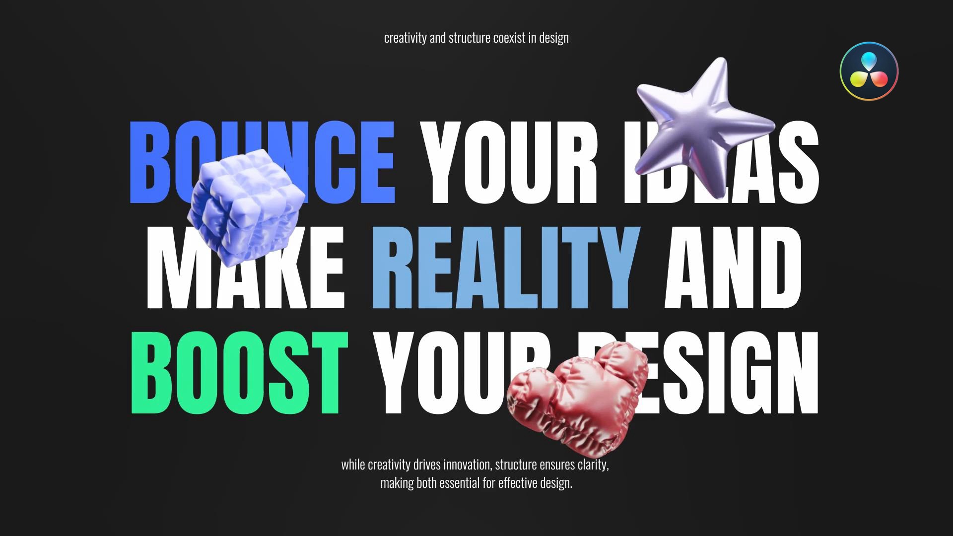 达芬奇模板 3D几何图形视觉效果品牌营销广告牌宣传片动态海报素材 Unique Typography For DaVinci Resolve 影视音频 sucaiwan.com