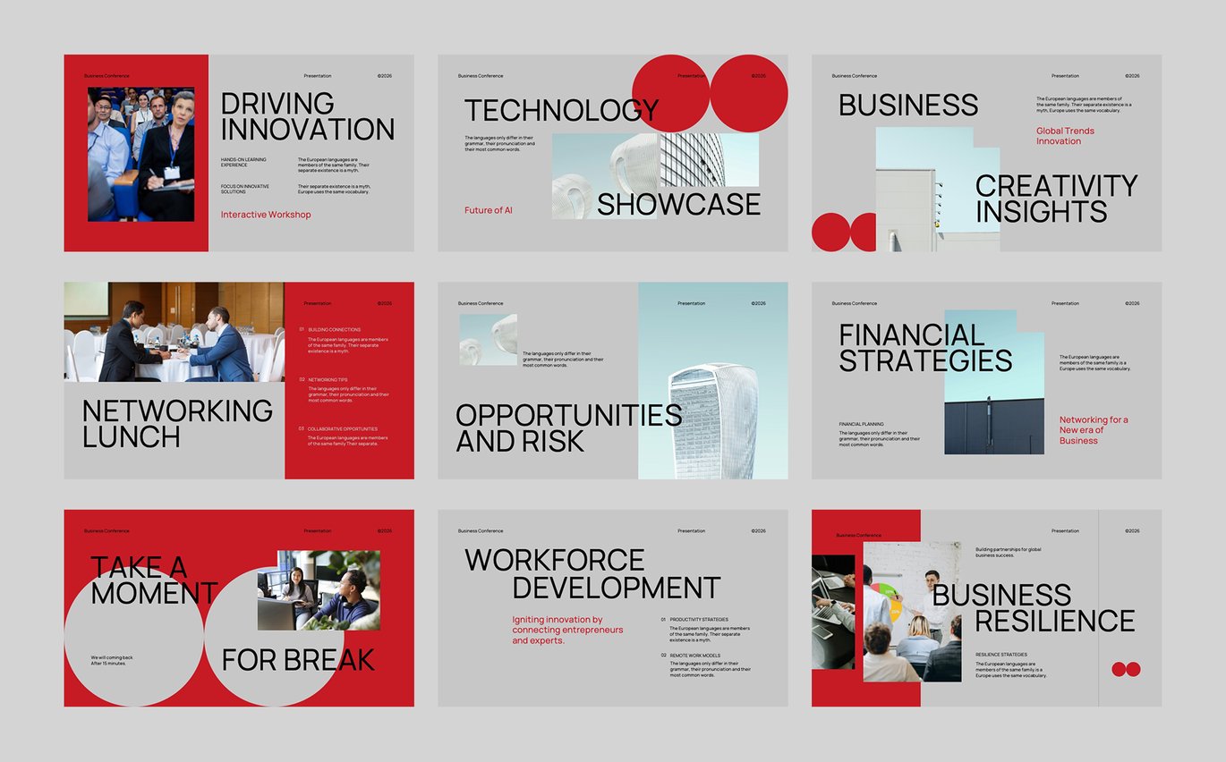 时尚企业营销策划演示文稿设计Keynote模板 Red Business Conference Keynote 幻灯图表 第5张-素材湾丨精选海外优质设计素材资源 时尚企业营销策划演示文稿设计Keynote模板 Red Business Conference Keynote 幻灯图表 sucaiwan.com