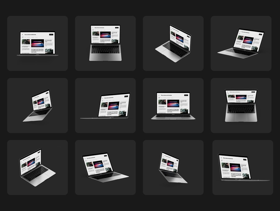 12款暗黑系网站UI界面设计苹果MacBook Air笔记本电脑展示效果图PSD样机模板 12 Most Popular MacBook Air Mockups 样机素材 第7张-素材湾丨精选海外优质设计素材资源 12款暗黑系网站UI界面设计苹果MacBook Air笔记本电脑展示效果图PSD样机模板 12 Most Popular MacBook Air Mockups 样机素材 sucaiwan.com