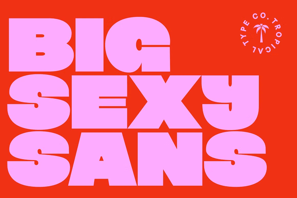 Big Sexy - Sans Serif 时尚欢快趣味插图、贴纸、海报标题、粗体无衬线字体 设计素材 sucaiwan.com