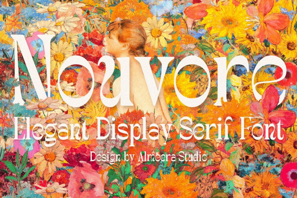 时尚复古品牌包装广告婚礼徽标设计衬线英文字体安装包 Nouvore – Display Serif Font 设计素材 sucaiwan.com