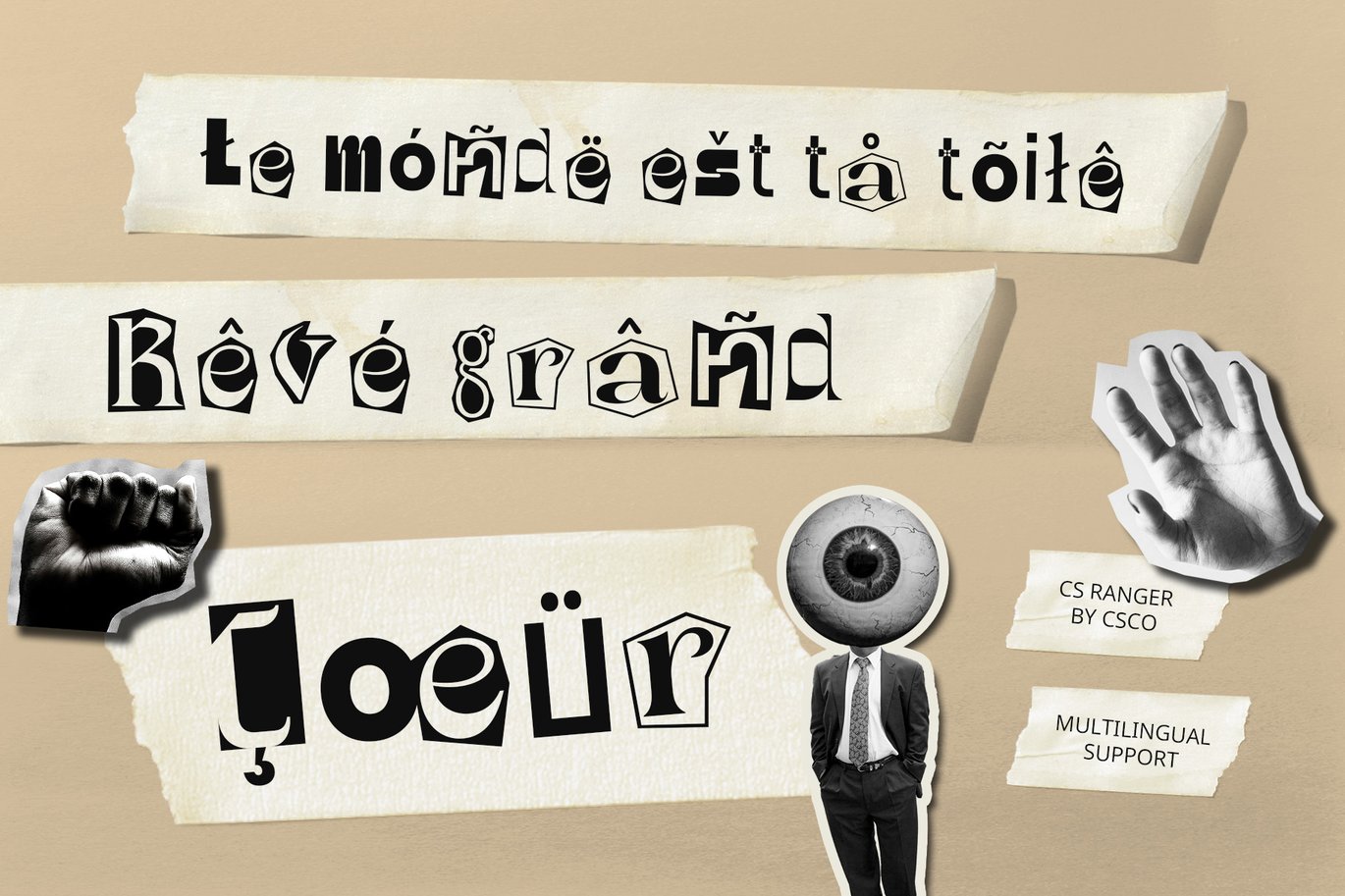 时尚创意品牌海报徽标设计装饰贴图字体安装包 Ranger – Collage Font 设计素材 第4张-素材湾丨精选海外优质设计素材资源 时尚创意品牌海报徽标设计装饰贴图字体安装包 Ranger – Collage Font 设计素材 sucaiwan.com