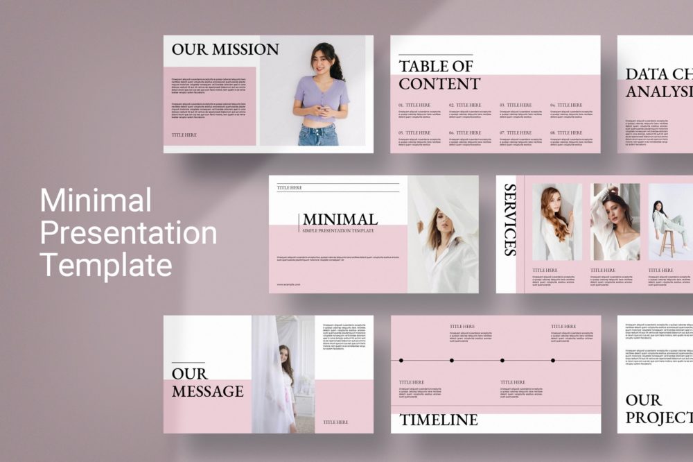 现代极简品牌营销策划演示文稿设计ppt模版 Minimal & Clean Powerpoint Presentation 幻灯图表 sucaiwan.com