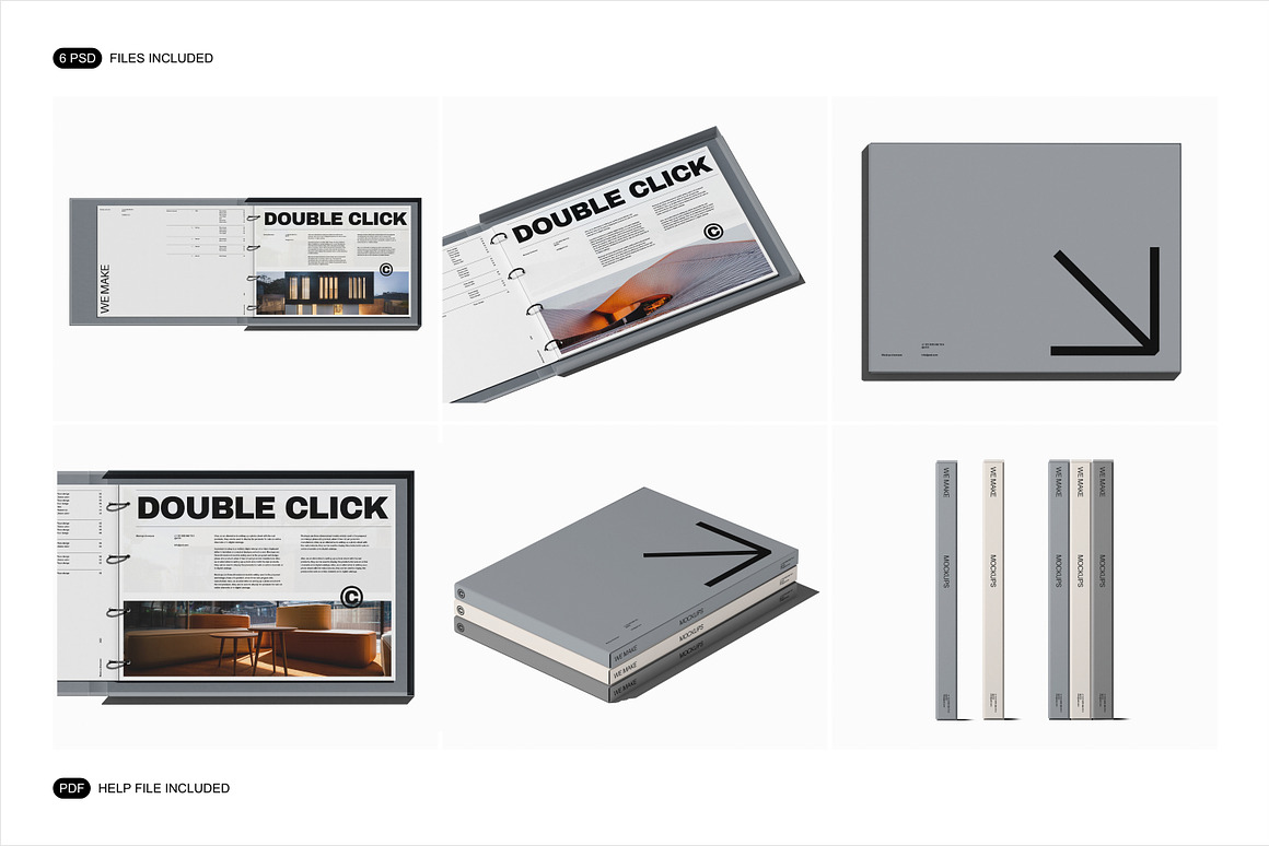 6款高级精装硬皮书籍画册VI手册文件夹设计展示效果图PS贴图样机模板素材 Binder Mockup Set 样机素材 第2张-素材湾丨精选海外优质设计素材资源 6款高级精装硬皮书籍画册VI手册文件夹设计展示效果图PS贴图样机模板素材 Binder Mockup Set 样机素材 sucaiwan.com