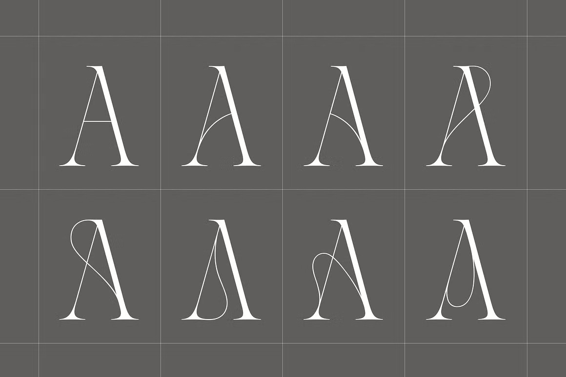 英文字体:超细现代典雅复古优雅品牌连字衬线体LOGO海报排版衬线字体 Aida - Elegant Ligature Serif , 第3张-素材湾丨精选海外优质设计素材资源 英文字体:超细现代典雅复古优雅品牌连字衬线体LOGO海报排版衬线字体 Aida - Elegant Ligature Serif , sucaiwan.com