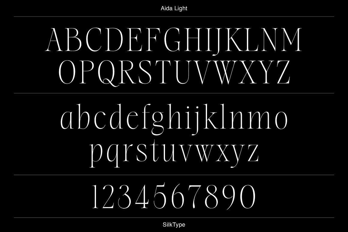 英文字体:超细现代典雅复古优雅品牌连字衬线体LOGO海报排版衬线字体 Aida - Elegant Ligature Serif , 第14张-素材湾丨精选海外优质设计素材资源 英文字体:超细现代典雅复古优雅品牌连字衬线体LOGO海报排版衬线字体 Aida - Elegant Ligature Serif , sucaiwan.com