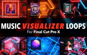 FCPX插件:复古音乐专辑歌曲播放进度条音乐可视化播放器动画