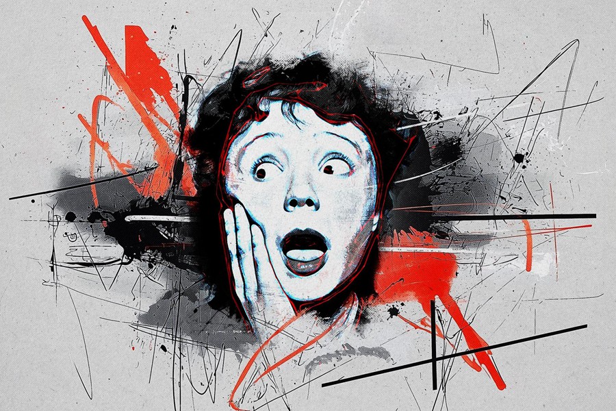 潮流前卫拼贴艺术水墨飞溅街头涂鸦风概念海报传单图像设计PS样机模板素材 Inky Spots Photo Effect 图片素材 sucaiwan.com