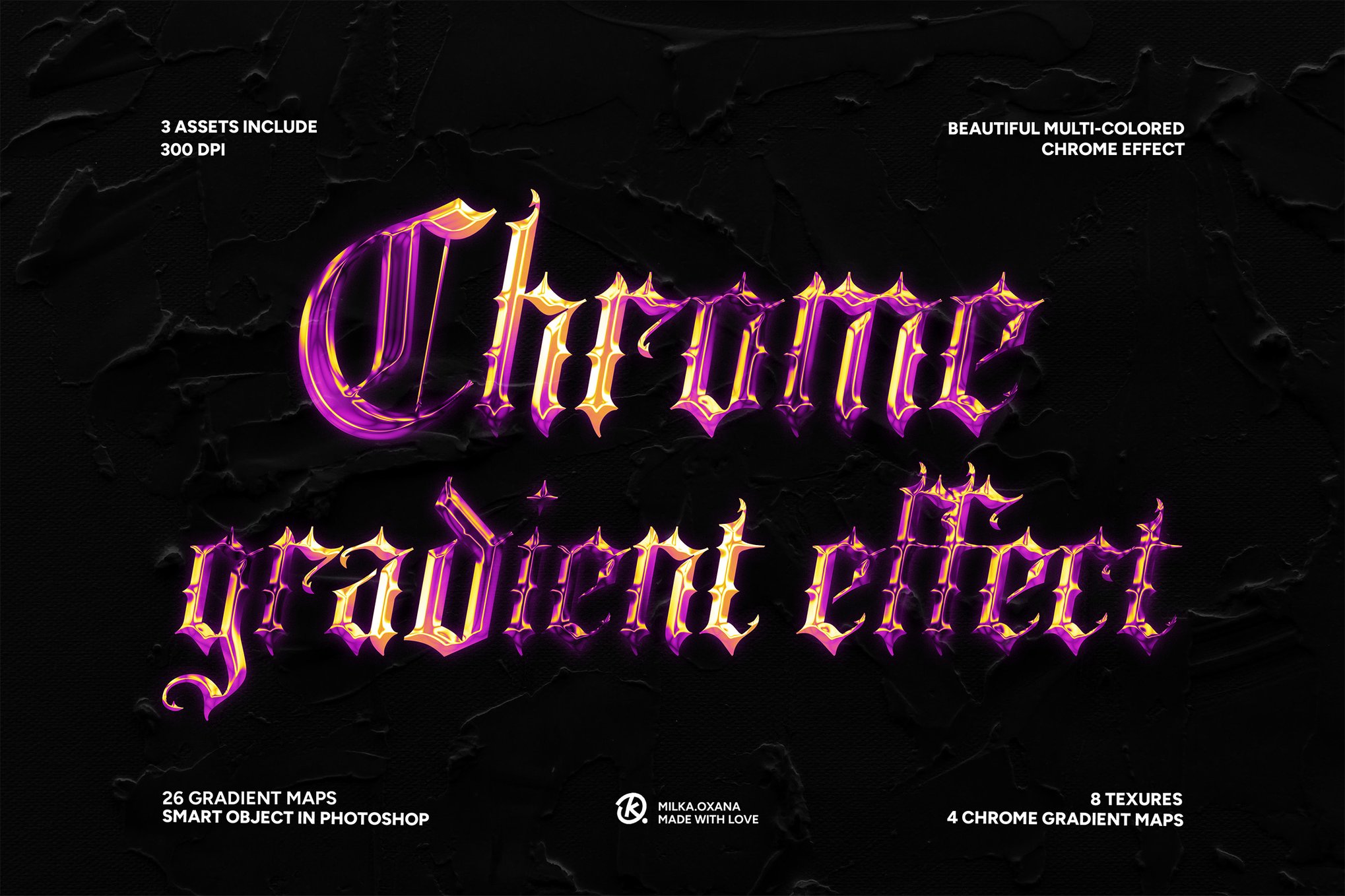 复古y2k金属渐变文本效果ps特效滤镜样机素材 Gradient Chrome Text Effect 插件预设 第1张-素材湾丨精选海外优质设计素材资源 复古y2k金属渐变文本效果ps特效滤镜样机素材 Gradient Chrome Text Effect 插件预设 sucaiwan.com