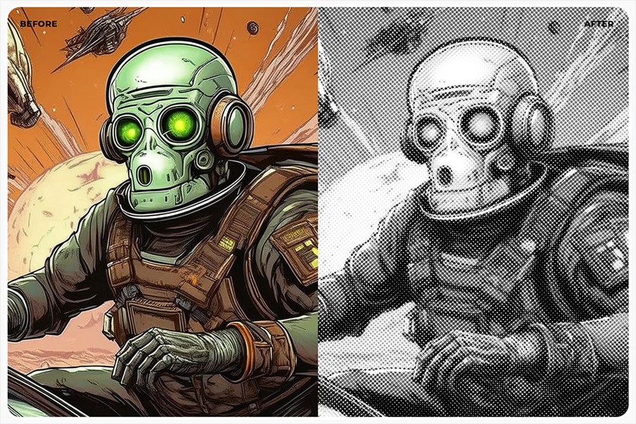 复古半色调纹理漫画照片效果PS动作修图滤镜插件设计素材 Comic Halftone Photoshop Action 插件预设 第3张-素材湾丨精选海外优质设计素材资源 复古半色调纹理漫画照片效果PS动作修图滤镜插件设计素材 Comic Halftone Photoshop Action 插件预设 sucaiwan.com