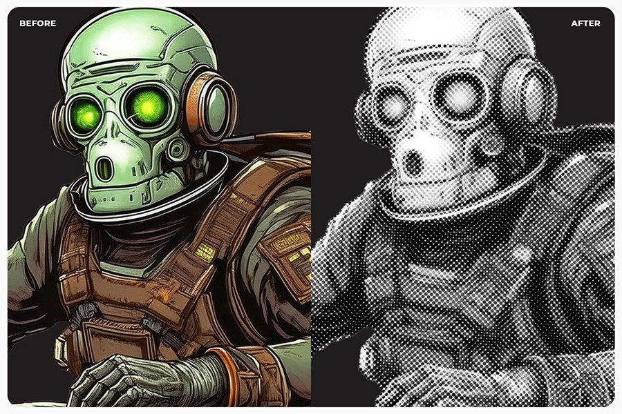 复古半色调纹理漫画照片效果PS动作修图滤镜插件设计素材 Comic Halftone Photoshop Action 插件预设 第4张-素材湾丨精选海外优质设计素材资源 复古半色调纹理漫画照片效果PS动作修图滤镜插件设计素材 Comic Halftone Photoshop Action 插件预设 sucaiwan.com